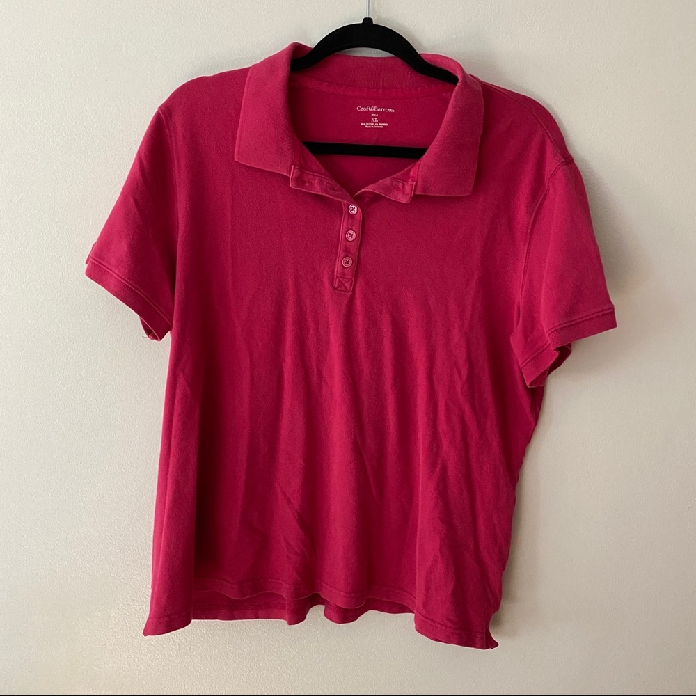 Croft & Borrow Pink Polo Top